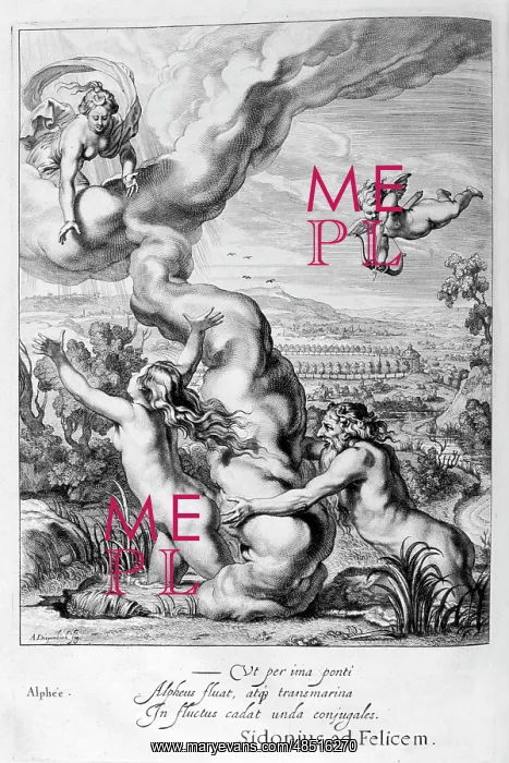 : Alpheiu and Arethusa. Engraving from Tableaux : Alpheiu and Arethusa. Engraving from Tableaux
