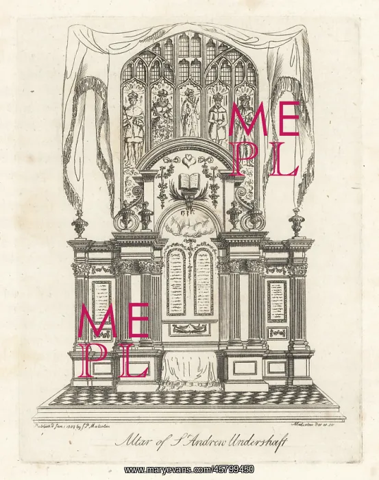 : The Altar of the Church of St. Andrew Undershaft : The Altar of the Church of St. Andrew Undershaft
