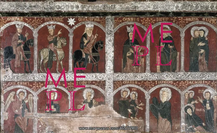 : Altar Frontal from Mosoll. 13th c. Tempera painting : Altar Frontal from Mosoll. 13th c. Tempera painting