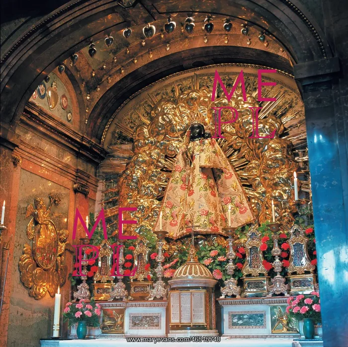 : Altar with the late-gothic black madonna : Altar with the late-gothic black madonna