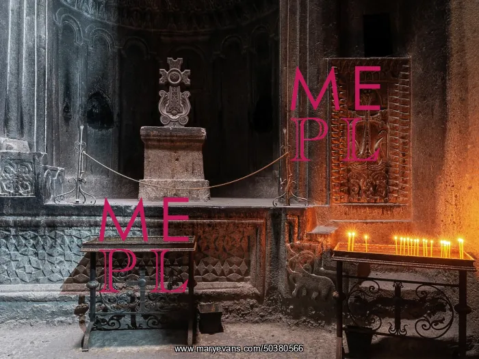 : Altar, Proshyan chapel, Geghard monastery, Kotayk, Armenia : Altar, Proshyan chapel, Geghard monastery, Kotayk, Armenia