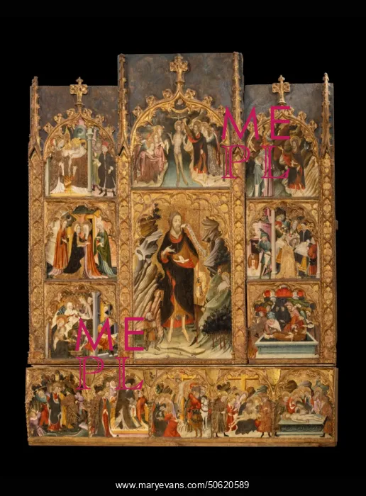 : Altarpiece, Eglise Saint-Andre, Evol, Pyrenees-Orientales : Altarpiece, Eglise Saint-Andre, Evol, Pyrenees-Orientales