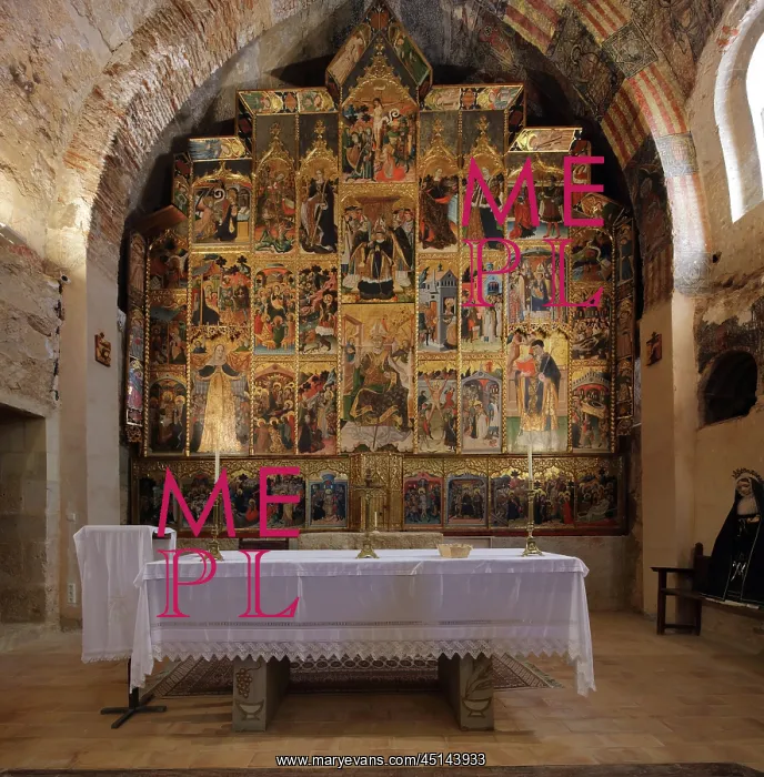 : Altarpiece, Iglesia de San Blas, Anento, Aragon, Spain : Altarpiece, Iglesia de San Blas, Anento, Aragon, Spain