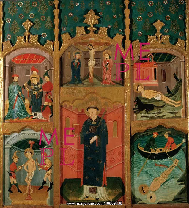 : Altarpiece of Saint Vicent. Gothic style. 14th-15th century : Altarpiece of Saint Vicent. Gothic style. 14th-15th century