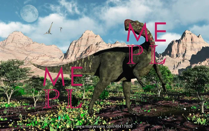: An Altirhinus dinosaur in a Cretaceous environment : An Altirhinus dinosaur in a Cretaceous environment