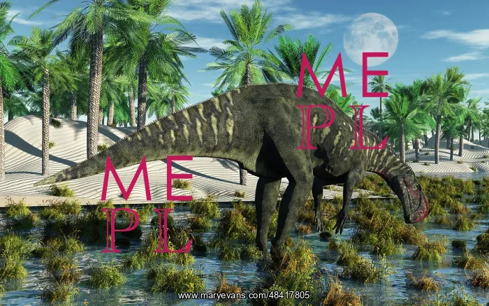  : An Altirhinus dinosaur during the Cretaceous period