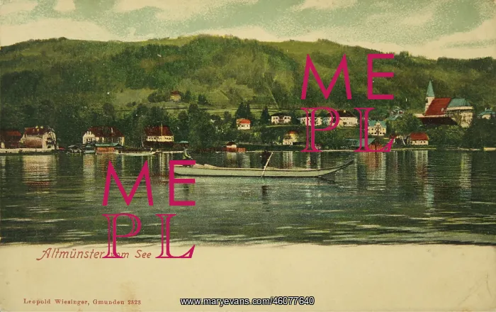 : Altmunster at Traunsee. A Platte in the foreground : Altmunster at Traunsee. A Platte in the foreground