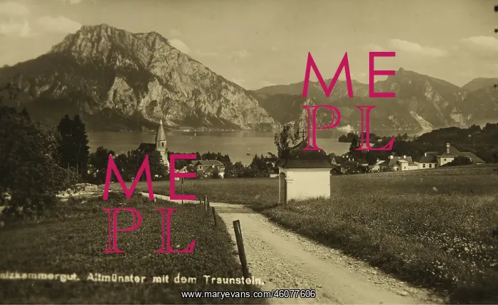 : Altmunster with Traunstein. View from a wayside : Altmunster with Traunstein. View from a wayside