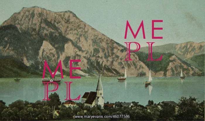 : Altmunster. View of the church and the lake : Altmunster. View of the church and the lake