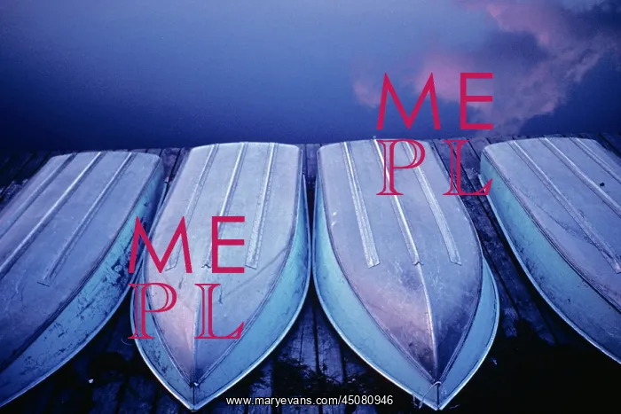 : Four Aluminum Boats Turned Upside Down on Dock : Four Aluminum Boats Turned Upside Down on Dock