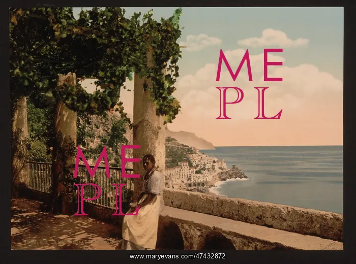 : Amalfi, from the Capuccini, Naples, Italy : Amalfi, from the Capuccini, Naples, Italy