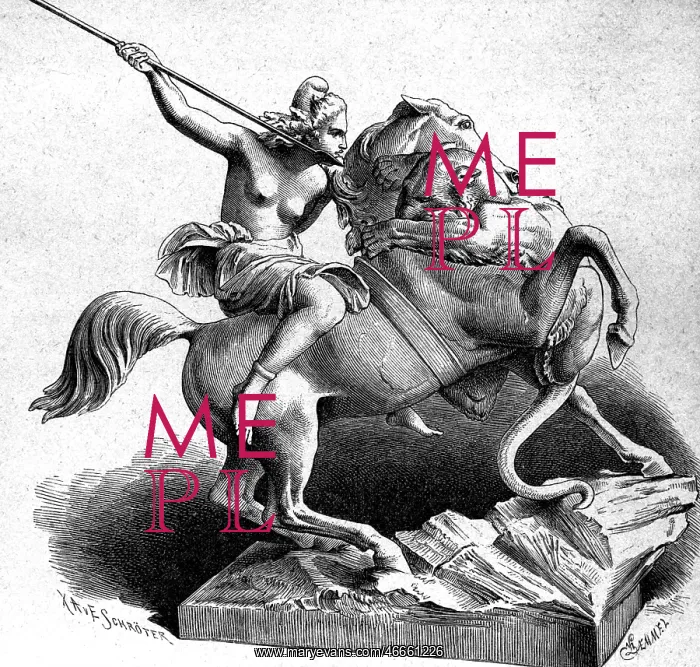 : Amazons, Greek mythological figures, Riding Amazon : Amazons, Greek mythological figures, Riding Amazon
