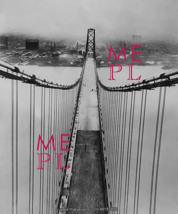 : Ambassador Bridge in Detroit, 1929 : Ambassador Bridge in Detroit, 1929