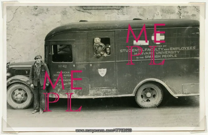 : Ambulance from Harvard University at Cedrillas in 1937 Ford : Ambulance from Harvard University at Cedrillas in 1937 Ford