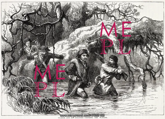 : America - General Rogers Clark Crosses The Wabash : America - General Rogers Clark Crosses The Wabash
