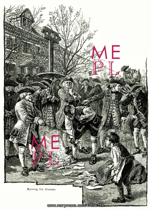 : America - The Stamp Act - Burning the Stamps : America - The Stamp Act - Burning the Stamps