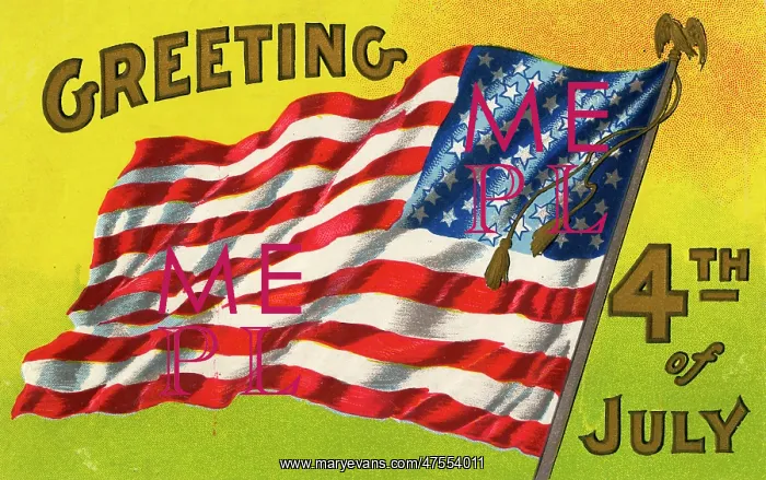  : American 4th of July postcard
