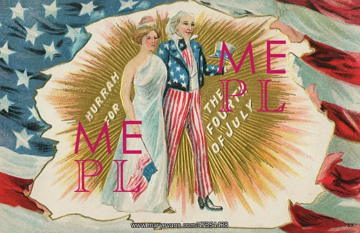 : American 4th of July themed postcard : American 4th of July themed postcard