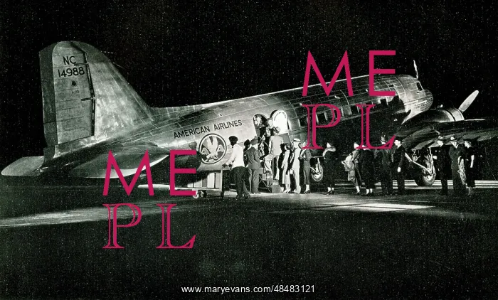  : American Airlines passengers boarding a night flight