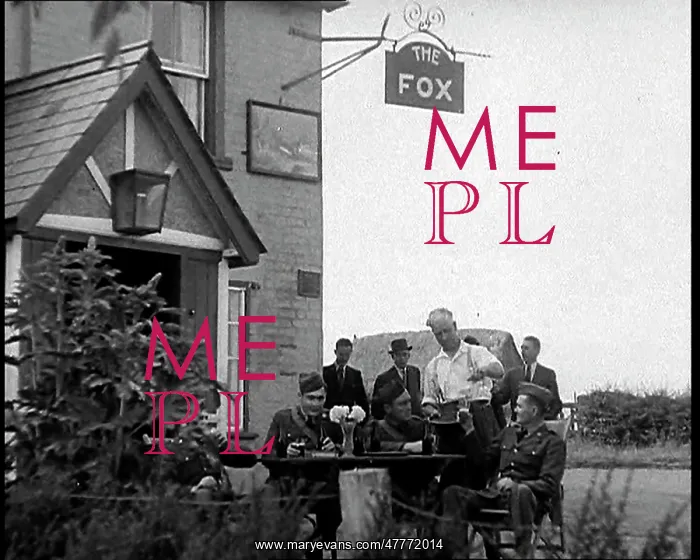 : American Airmen Drinking Outside A Public House : American Airmen Drinking Outside A Public House