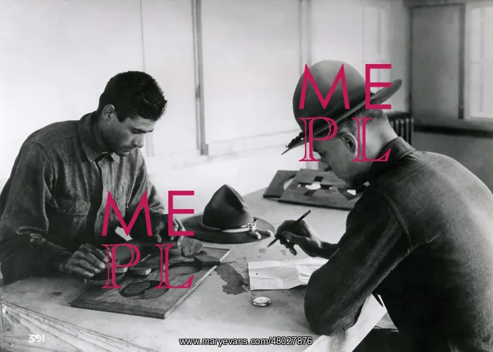 : American army recruit taking aptitude test, WW1 : American army recruit taking aptitude test, WW1
