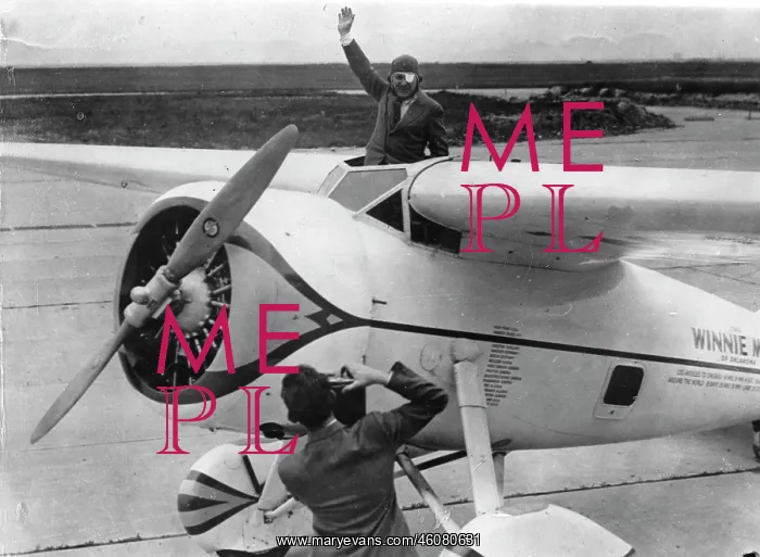 : The American aviator Wiley Post with : The American aviator Wiley Post with