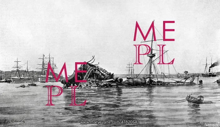 : American battleship Maine after the explosion : American battleship Maine after the explosion