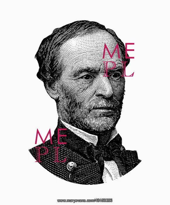 : American Civil War graphic of General William : American Civil War graphic of General William