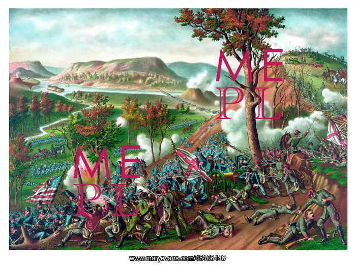 : American Civil War print featuring the Battle : American Civil War print featuring the Battle