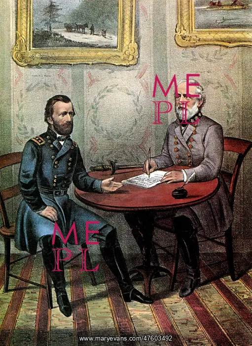 : American Civil War, Surrender of Lee, Appomattox, 1865 : American Civil War, Surrender of Lee, Appomattox, 1865