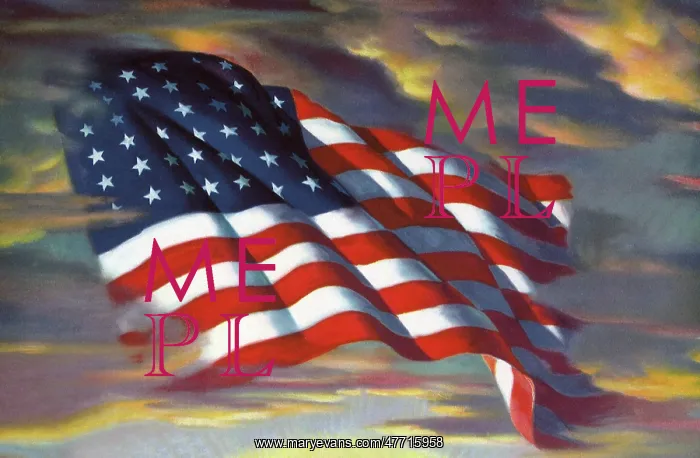 : American Flag in Clouds : American Flag in Clouds