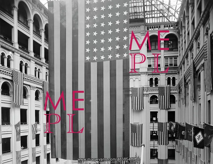 : The American Flag proudly hanging in the Old Post : The American Flag proudly hanging in the Old Post