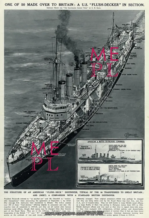 : American flush decker destroyer by G. H. Davis : American flush decker destroyer by G. H. Davis
