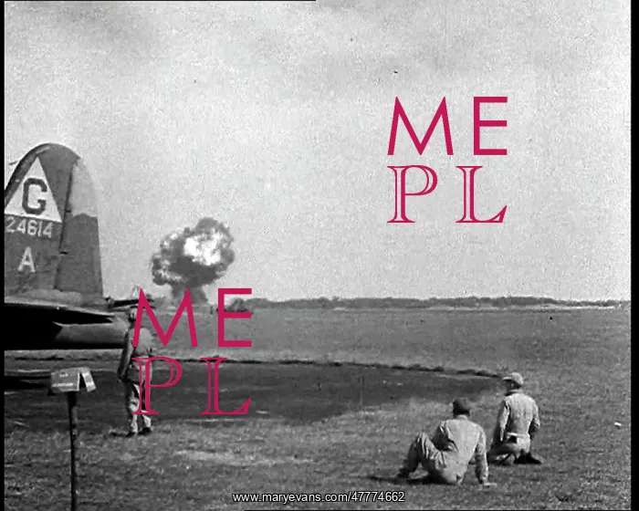: American Ground Crew Watching Liberator Bomber : American Ground Crew Watching Liberator Bomber