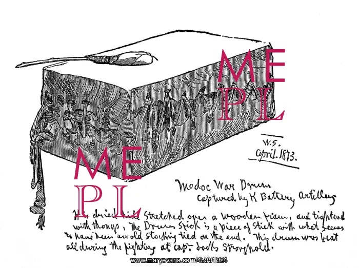 : American Indians. The Modoc Indian War. Modoc War Drum, capt : American Indians. The Modoc Indian War. Modoc War Drum, capt