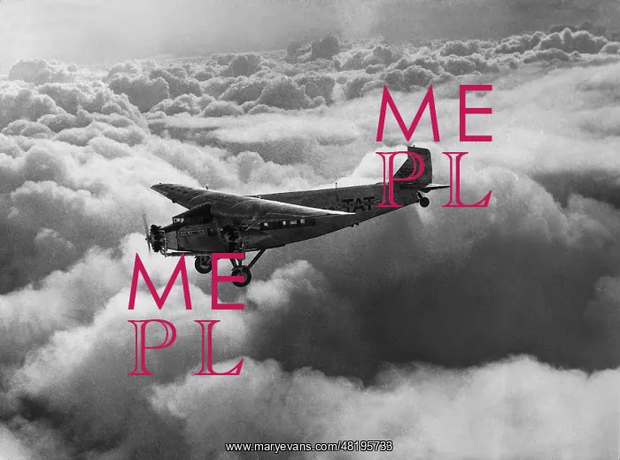 : American passenger airplane flies above the clouds, 1928 : American passenger airplane flies above the clouds, 1928