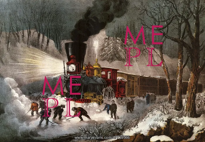 : American Railroad Scene, Snow Bound : American Railroad Scene, Snow Bound