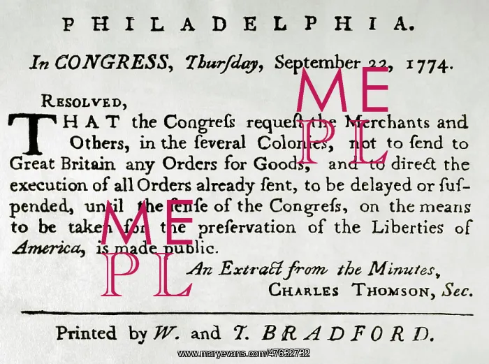 : American Revolution (1765-1783). First Continental : American Revolution (1765-1783). First Continental