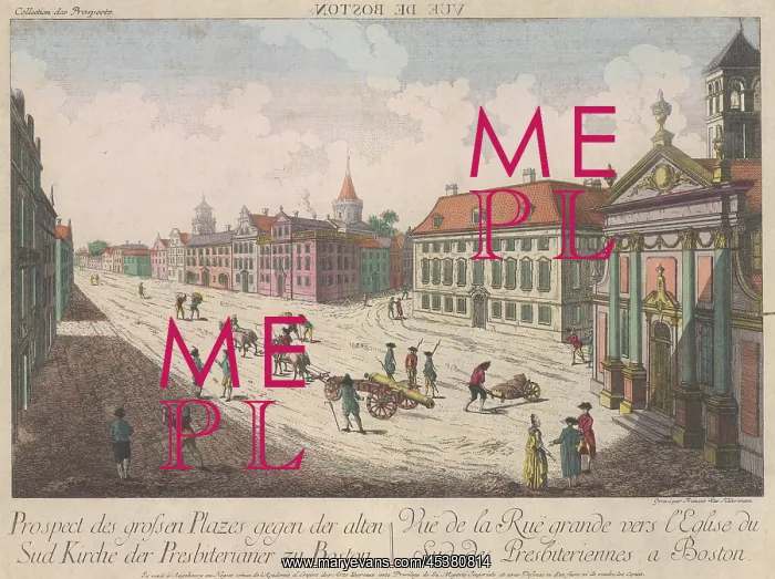 : American Revolution. View of Boston with Old : American Revolution. View of Boston with Old