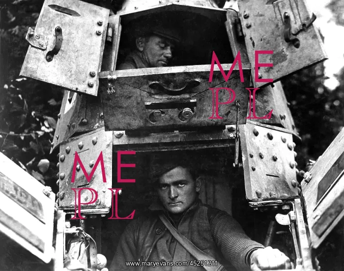 : American skipper and gunner inside a British Whippet : American skipper and gunner inside a British Whippet