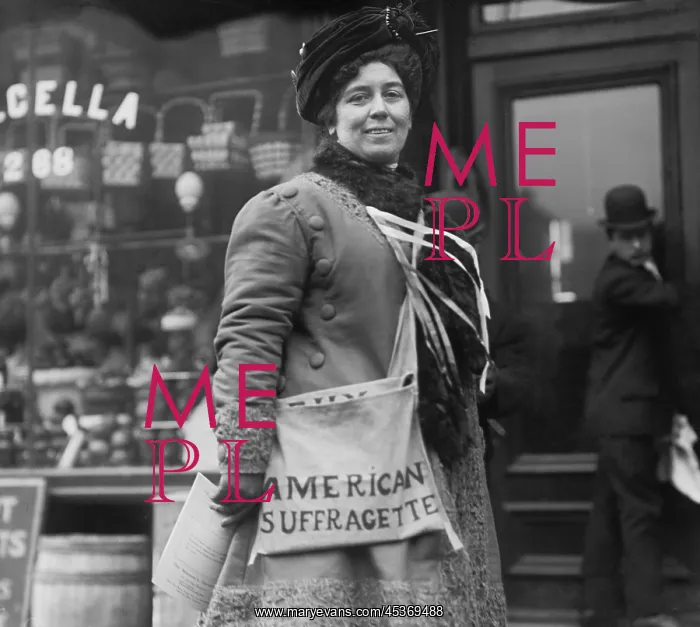  : American Suffragette, Mrs. H. Riordan, distributing