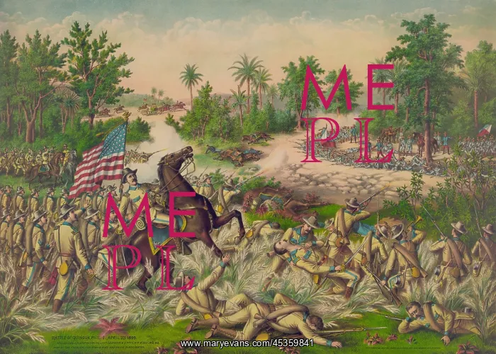 : American troops advancing on Filipino troops behind : American troops advancing on Filipino troops behind