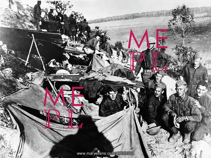 : American troops in a camp at the Western Front : American troops in a camp at the Western Front