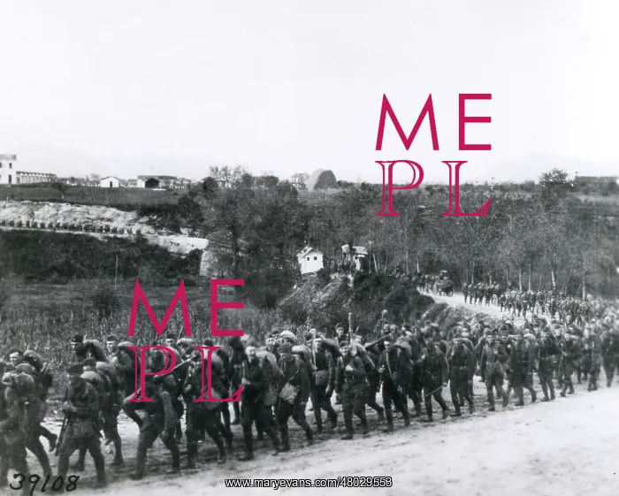 : American troops marching in Austria, WW1 : American troops marching in Austria, WW1
