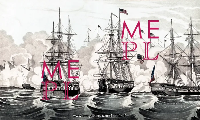 : An American warship between two British ships : An American warship between two British ships