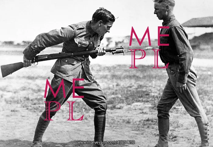 : Americans receiving bayonet fighting instruction : Americans receiving bayonet fighting instruction