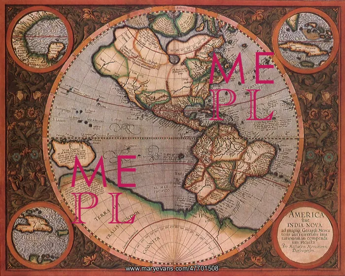 : Americas Map 1595 : Americas Map 1595