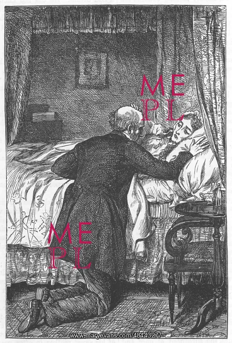 : Amos Barton at his wife's deathbed. Illustration : Amos Barton at his wife's deathbed. Illustration