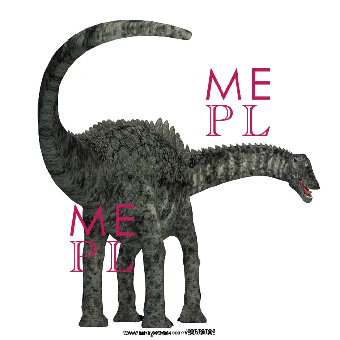 : Ampelosaurus dinosaur, rear view : Ampelosaurus dinosaur, rear view