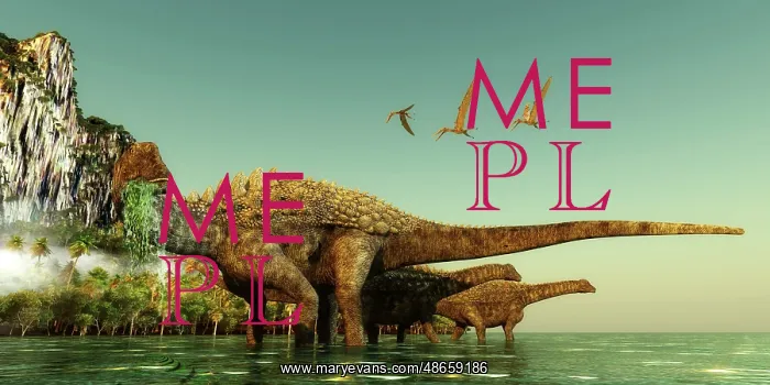 : Ampelosaurus dinosaurs eating underwater vegetation : Ampelosaurus dinosaurs eating underwater vegetation